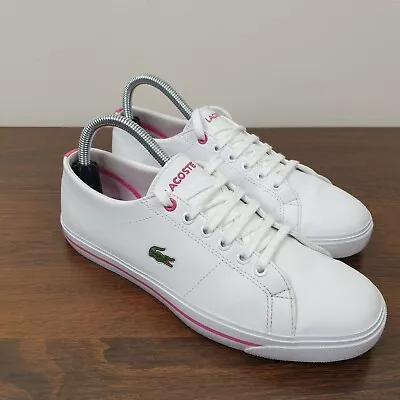 Lacoste Riberac Sneakers Women's UK 5 White Trainers Flat Casual Shoes • £14.99