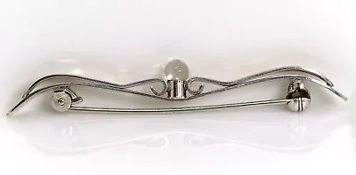 Vintage 835er Silver Brooch Master's Mark Kunststoffperle L: 2 3/16in • $16.28