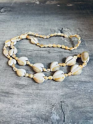 Vintage Hawaiian Sea Shell Single Strand Long Necklace 32”  • $6.71