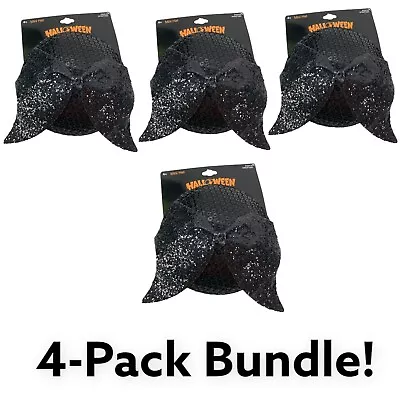 4-PACK Halloween Mini Black Sequin Hat Hair Clip Costume Accessory Fancy Dress • $5.99