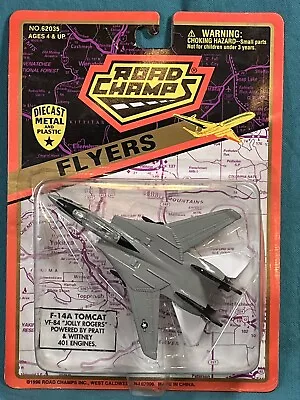 F-14A Tomcat Jet ~Road Champs Die Cast Flyers~ New On Card 1996 “Jolly Rogers” • $20