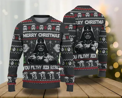 $40.99 • Buy Star Wars Happy Christmas Knitted Sweater.