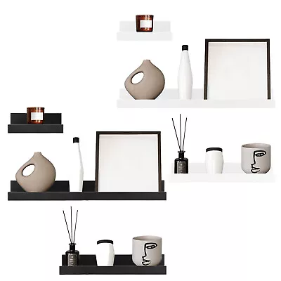 £7.65 • Buy Set Of 3 Floating Wall Shelves Picture Ledge Display Rack Book Hanging Shelf