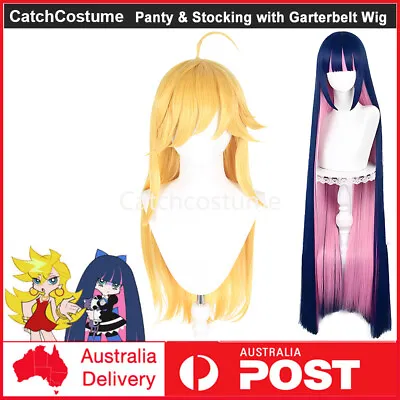 Anime Panty Stocking With Garterbelt Cosplay Wig Women Long Straight Party Hair • £27.08
