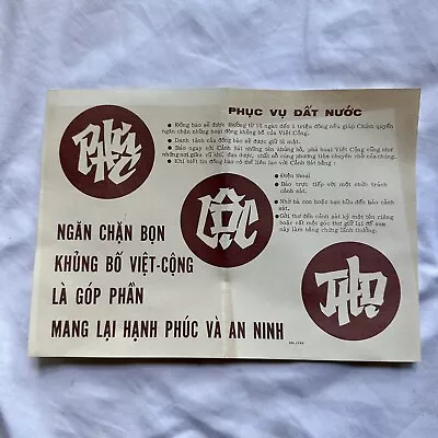 Original Vietnam War Chieu Hoi Psy-Op Propaganda Leaflet Poster • $75