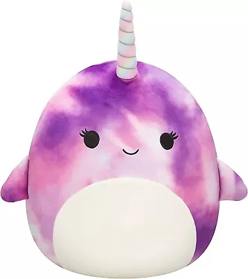 KellyToy 8  Squishmallows Plush - New - Nabila The Narwhal Purple Tie Dye • $19.99