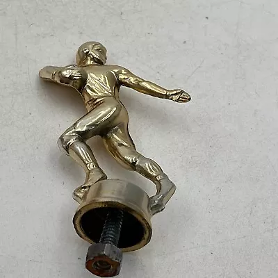 Vintage Gold Tone Football Player Trophy Topper 3 ½  Metal Heisman Style Running • $12.95