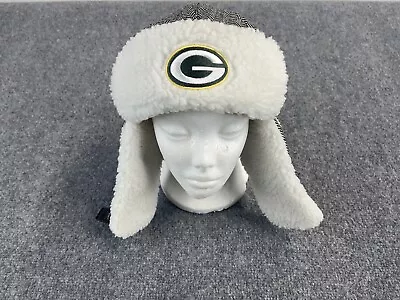 TEAM APPAREL NFL Trapper Hat Green Bay Packers Winter Faux Fur Beanie Cap • $19.87