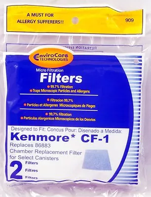 2 Pack Kenmore CF-1 Canister Vacuum Cleaner Filter Replaces # 86883 • $7.95