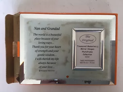 ORIGINAL TREASURED MEMORIES Mirror Images Photoframe Nan & Grandad BNIB T7214 • £8.99