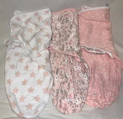 The Peanut Shell Baby Girl Swaddle Sleep Sack Pink Lot Of 3 Size 0-3 Months • $22