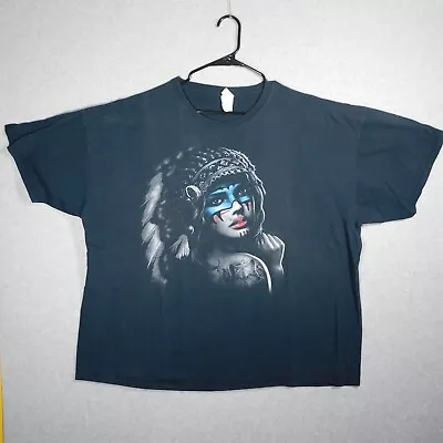 Native American Shirt Mens 3XL XXXL Warrior Princess Indian Black Short Sleeve • $9.51