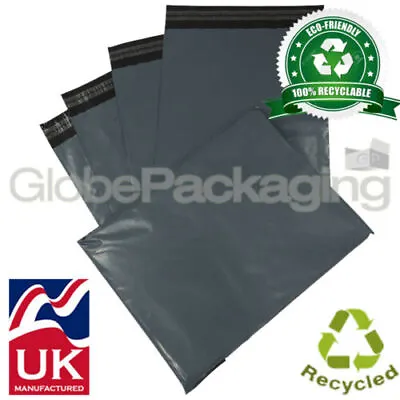 Globe Eco-friendly Grey Mailing Postal Postage Bags 100% Recycled & Recyclable • £0.99