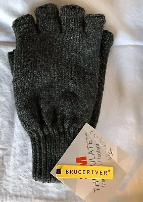 Bruceriver Men's Knitted Fingerless Ragg Gloves With Thinsulate Lining New Tags • $24.95