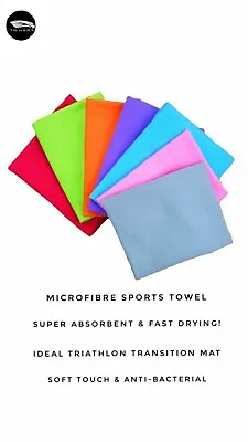 £9.99 • Buy Personalised Microfibre Sports Towel 7 Colours (ideal Triathlon Transition Mat) 