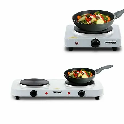 Geepas Double Single Electric Hot Plate Portable Table Top Cooker Hob 1000/2000W • £14.99