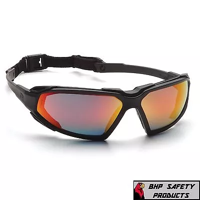 Pyramex Highlander Safety Glasses Sky Red Mirror Anti-fog Sunglasses Sbb5055dt • $10.25