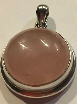 F11 Sterling Artisan 925 Silver Stone Pendant Handcrafted Jewelry Vintage Round • $39