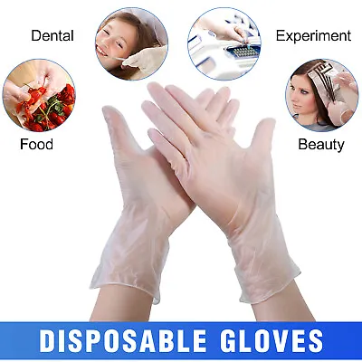 100/200/500 PACK Disposable Vinyl Gloves For Food Kitchen Gardening Service • $12.99