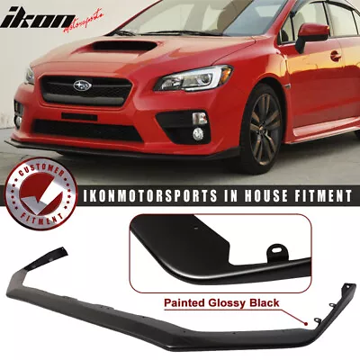 For 15-17 Subaru WRX STI V-Limited Style Front Bumper Lip Spoiler Gloss Black PP • $104.99