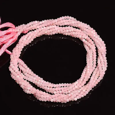 2.5 Mm Natural Pink Morganite Faceted Round Rondelle Beads 33 Cm Strand AB-74 • $4.95