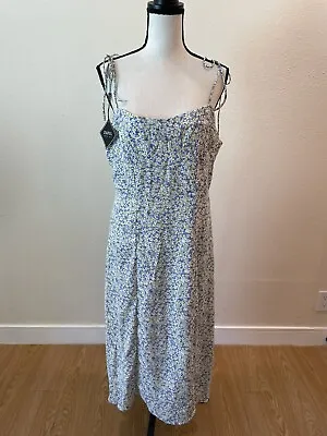ZAFUL Ditsy Floral Tie Shoulder Blue Cami Dress NWT • $18