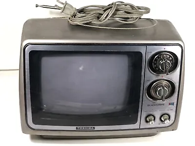 Vintage Toshiba Blackstripe TV 9  CRT 1980s Model C099 Assembled In USA • $257.14