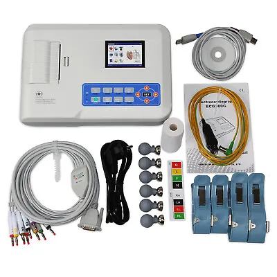 Electrocardiograph 3 Channels 12 Lead ECG/EKG Machine Cardiac Monitor Software • $459