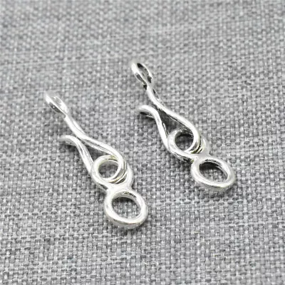 5sets Of 925 Sterling Silver Hook And Eye Connector Clasps For Bracelet Necklace • £11.81