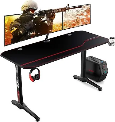 Homfa Larger 140 Cm Gaming Desk Computer Table Home Office Desk With Cup Holder • £89.99