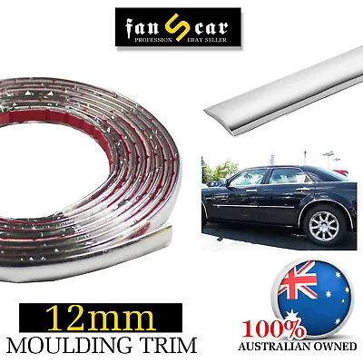 Silver Molding Trim Chrome Strip Crashproof Auto Body Bonnet Grill Decor 7Mx12mm • $25.10