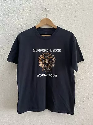 Mumford & Sons World Tour Hanes Black Short Sleeve T-Shirt Men's Large • $17.95