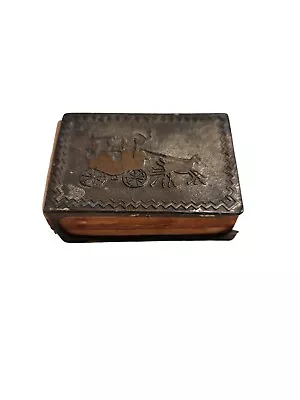 Vintage Horse And Carriage Metal Match Box Holder Case • $13.59