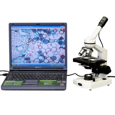 AmScope 40X-2500X Advanced Student Microscope + 3D Stage + 2MP USB Camera • $308.99