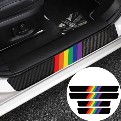 4pcs For Mini Cooper Accessories Car Door Sill Plate Protector Cover Step Decal • $12.19