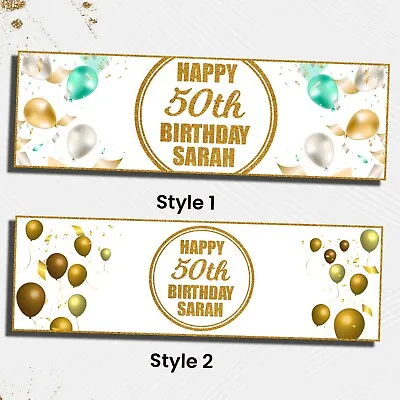 PERSONALISED BIRTHDAY PARTY BANNERS POSTER - 1st 5th 16th 18th 21st 30th 40th • £3.99