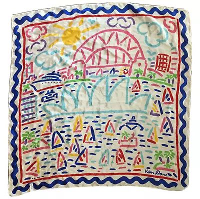 VTG KEN DONE Silk 1985 Iconic Sydney Harbour Bridge Print 29  Scarf Repair • £37.52