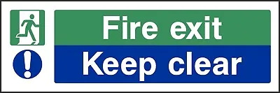 £0.99 • Buy Fire Exit Keep Clear Stickers Signs [V6EMER0048] Emergency Escape Building