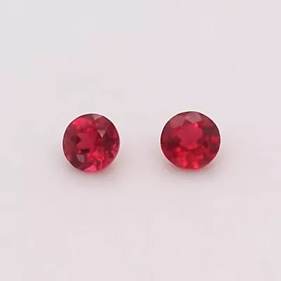 BURMA RED  SPINEL  UNHEAT  ROUND PAIR 4.5mm 0.90 CTS • $540