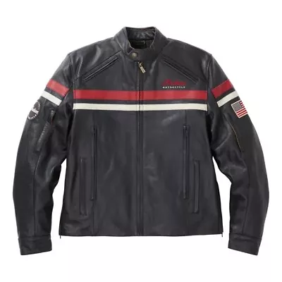 Men’s Indian Freeaway Motorcycle Jacket Real Cowhide Leather Black Biker Jacket • $41.81