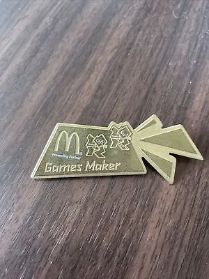 London 2012 Olympic Games Pin Badge Macdonalds Games Maker Gold Badge • £5