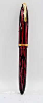 Sheaffer Vintage Carmine Red Military Clip Fountain Pen --#5 L4k Nib-working • $125