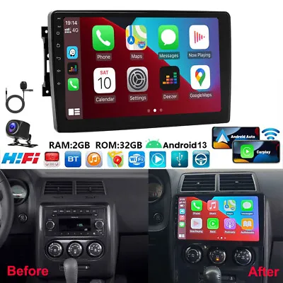 For 2008-2014 Dodge Challenger 10  Apple Carplay Radio Android 13 GPS WIFI W/CAM • $147.90