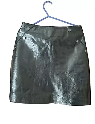 Silver Leather Skirt - River Island • £4.99