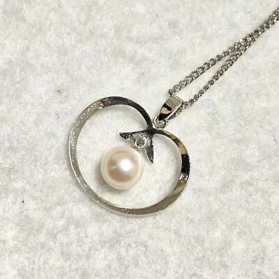 MIKIMOTO Silver925 Pearl Necklace Pearl Motif Tomato USED Vintage No Box From JP • $115