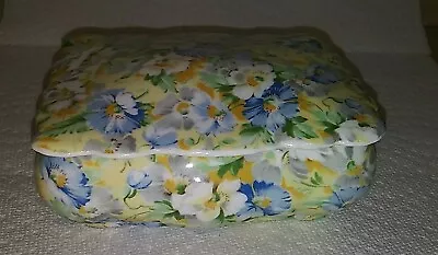 English Chintz Trinket Box Queen's Rosina Bone China  England MINT • $39