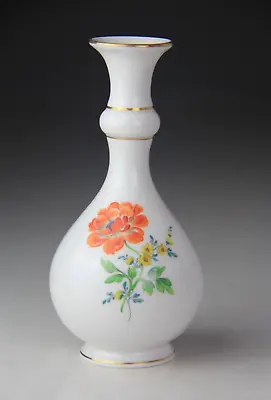 Meissen Porcelain Hand Painted Vase W/ Floral Motif • $149.99