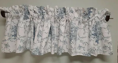 Laura Ashley Home Sophia Blue & White Valance-86 By15 -3 Avail Cotton • $69.99