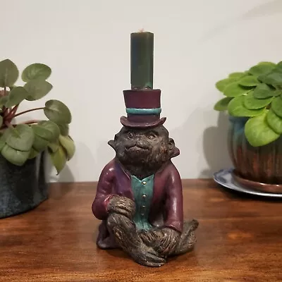 Vintage Resin Formal Dressed Monkey Candlestick Holder Top Hat Figurine • $25