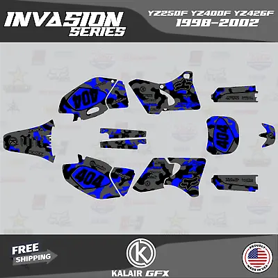 Graphics Kit For YAMAHA YZ250F YZ400F YZ426F 1998-2002 Invasion - Blue Shift • $222.55